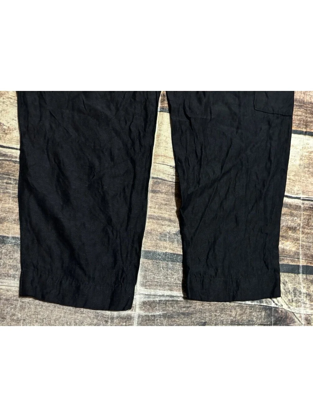 Aritzia Babaton Pants Womens Size 6 Linen Blend Cargo Pockets Black
